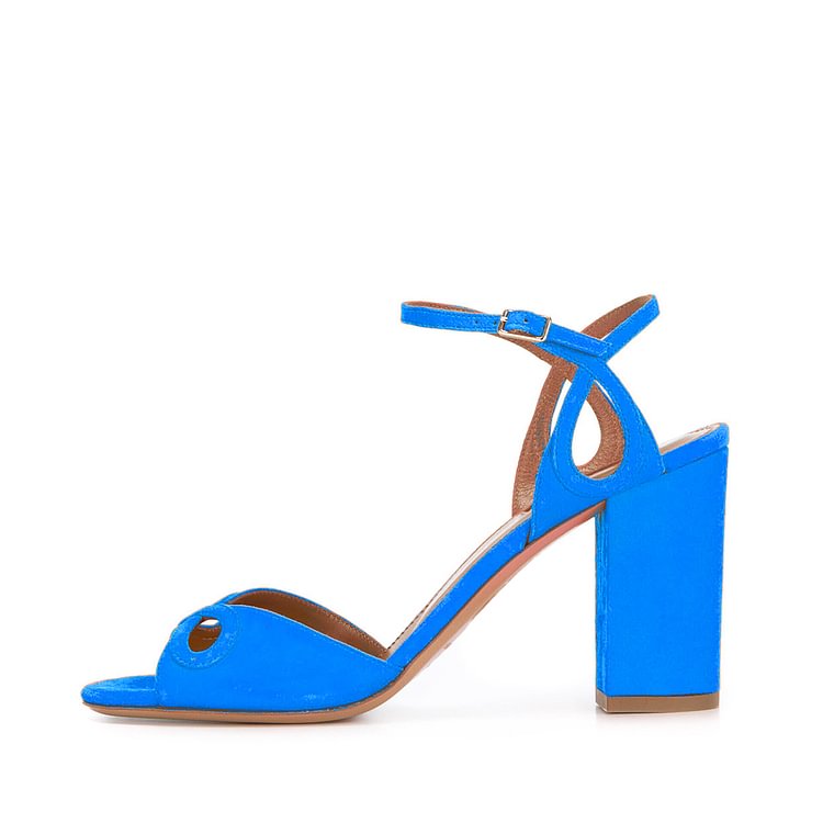 Women's Purple Ankle Strap Heels Prom Chunky Heels Sandals |FSJ Shoes