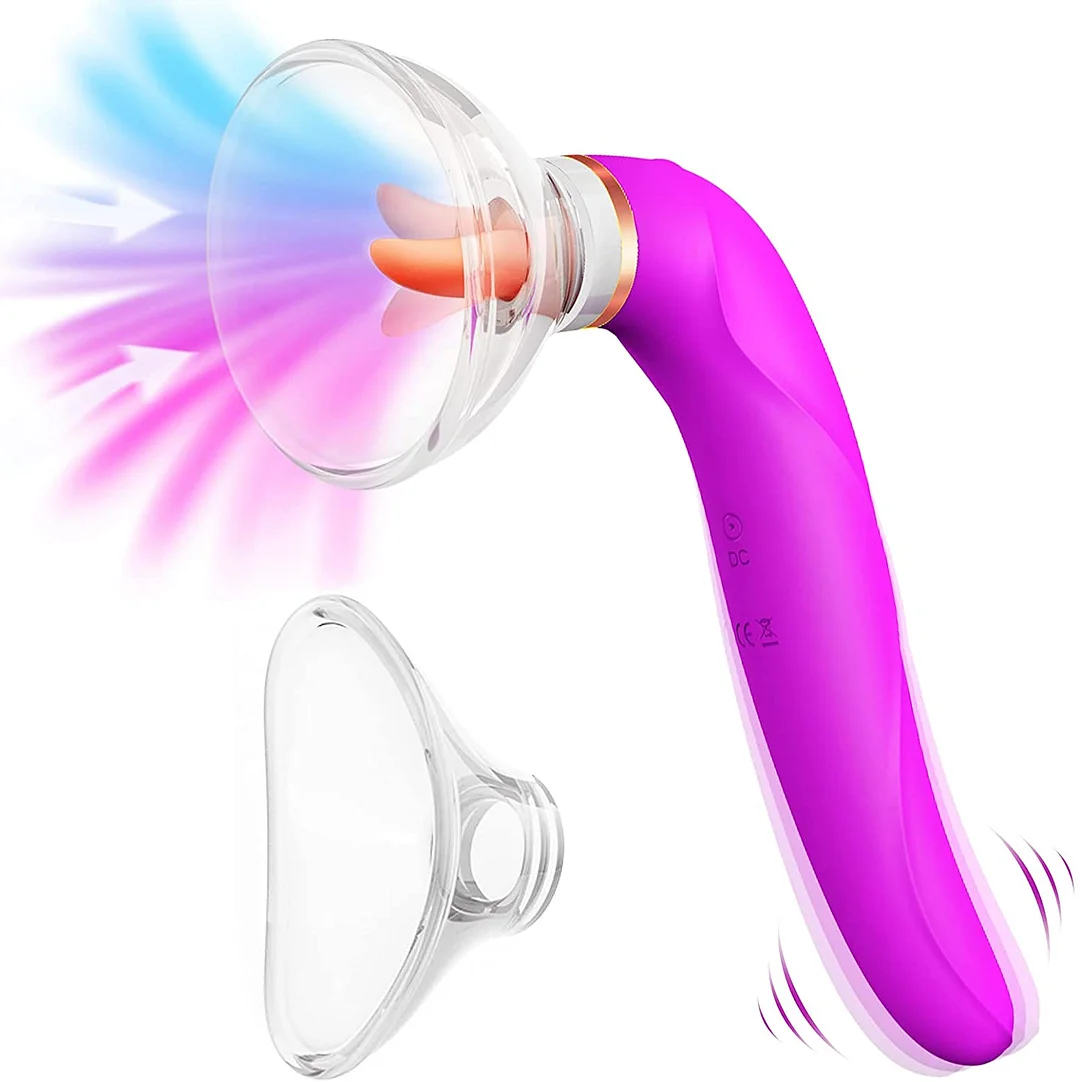 Clitoral Sucking Licking Vibrator, G Spot Tongue Vibrator with 8 Suction Modes & 10 Tail Vibration Modes & 5 Licking Modes, - Rose Toy