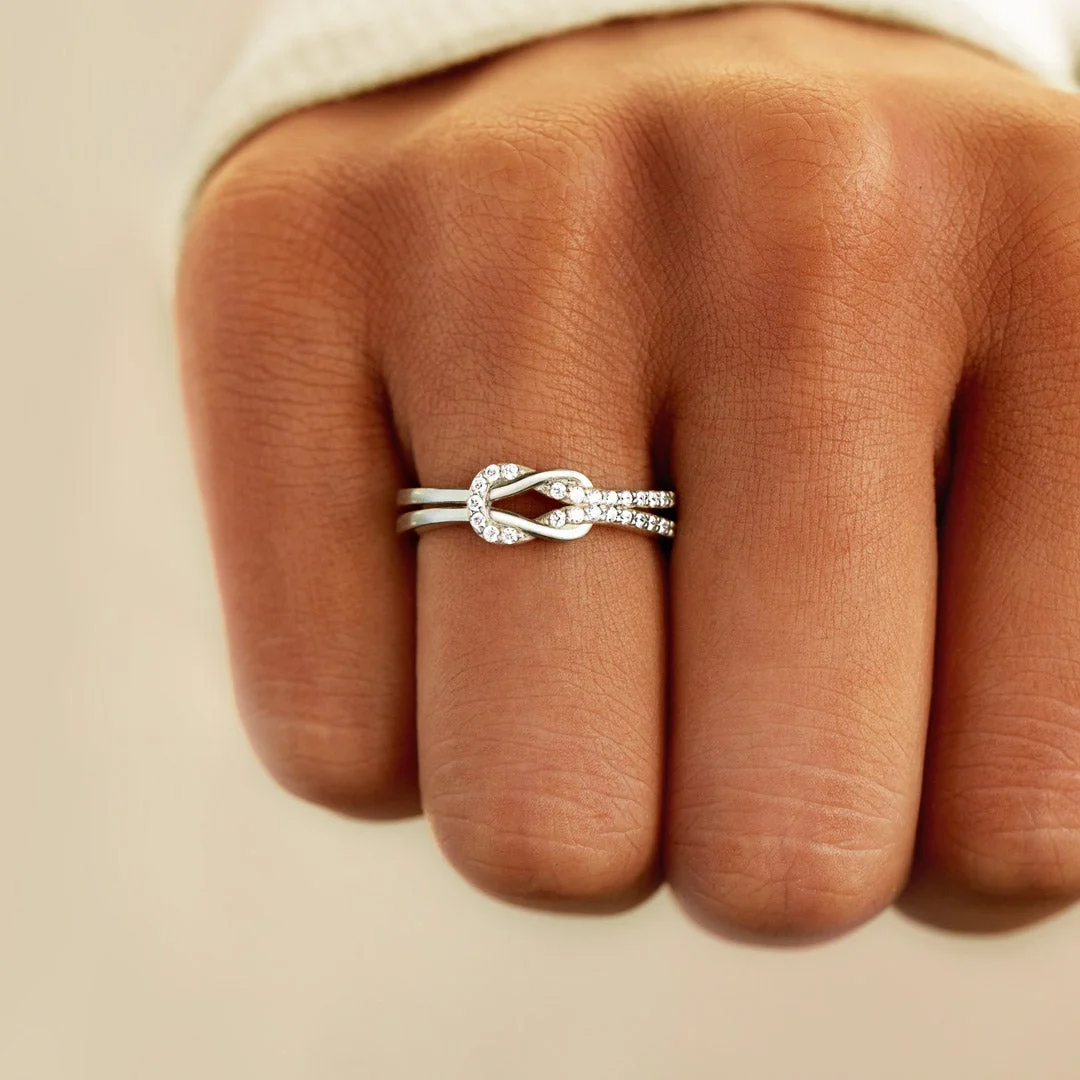 Mother & Daughter Love Knot Ring S925