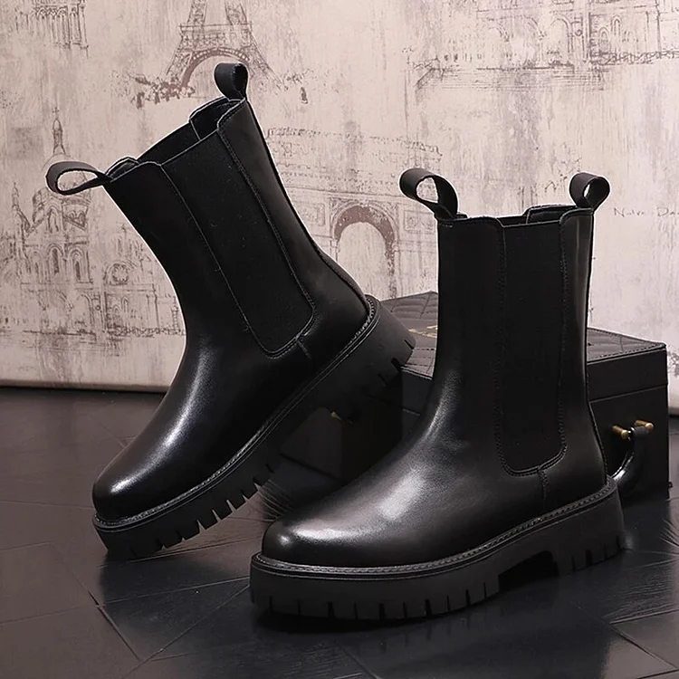 men casual high motorcycle boots brand designer shoes black white original leather boot punk stage dresses long botas_ ecoleips_old