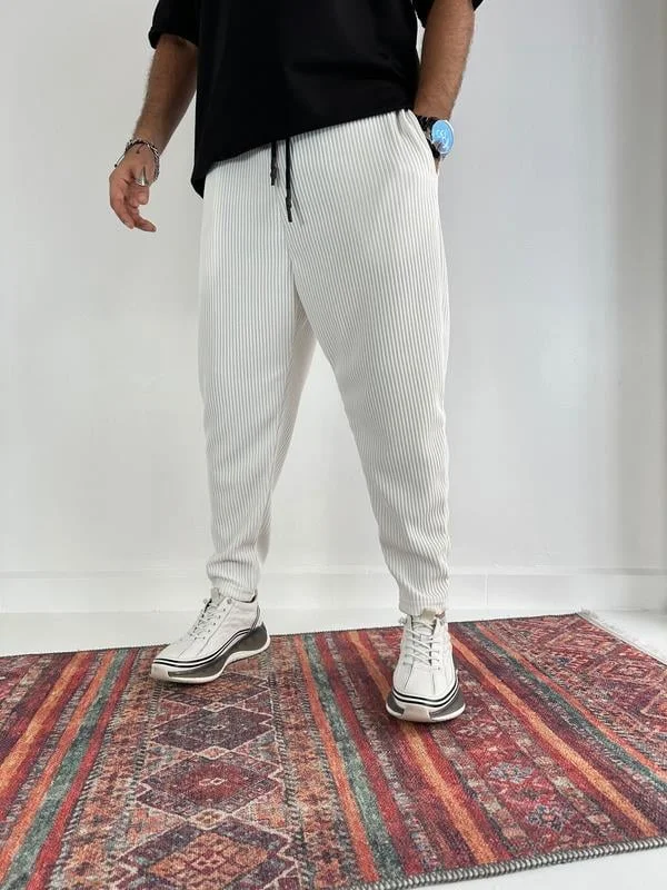 Striped Elastic Men's Casual Pants