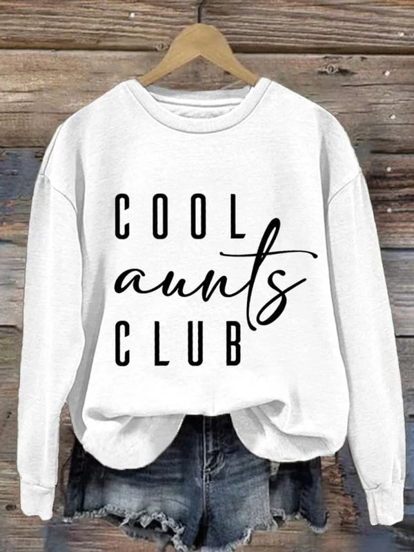 Women's Cool Aunts Club Print Long Sleeve Sweatshirt