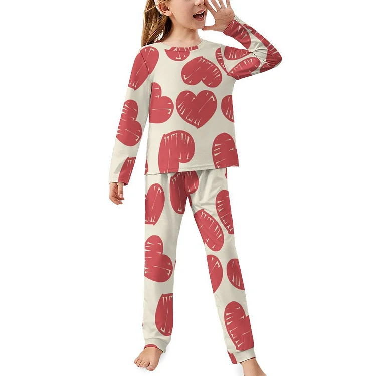 Personalized Girls Long Sleeve 2 Piece Pajama Suit Set