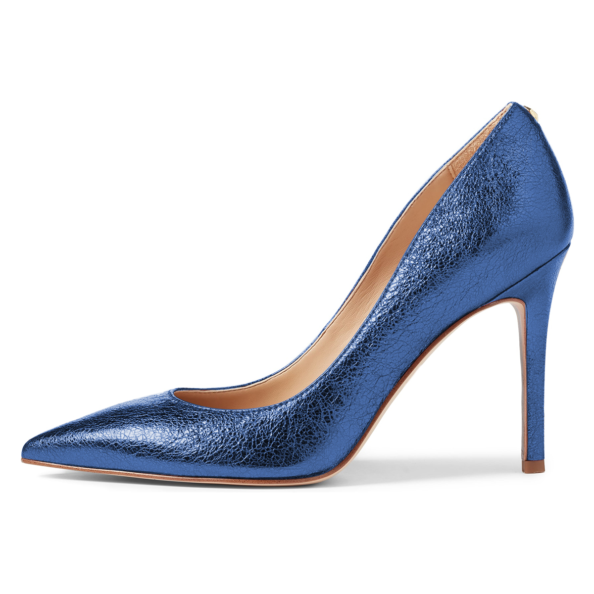 navy pump heels