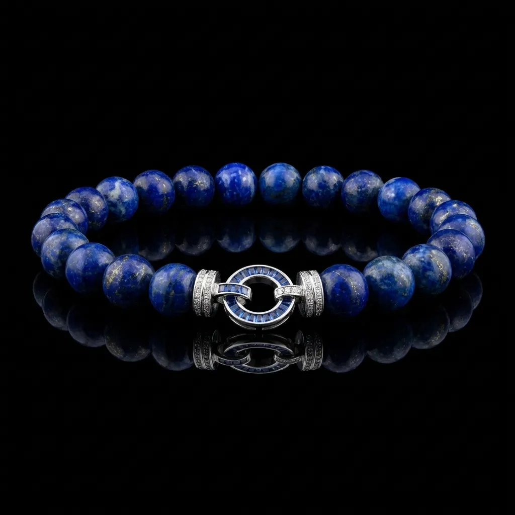 JiStones Midnight Azure Lapis Lazuli Statement Necklace