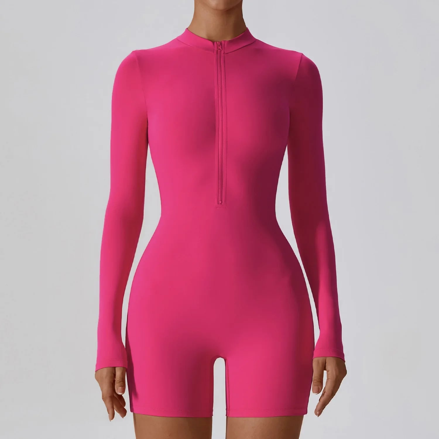 Zingj Sport Tight Short Jumpsuit Unitard Gym Women Romper Long Sleeve ...
