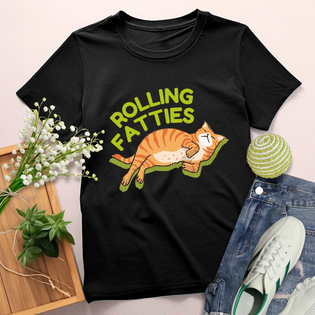 Rolling Fatties Round Neck T-shirt-0025219-Guru-buzz