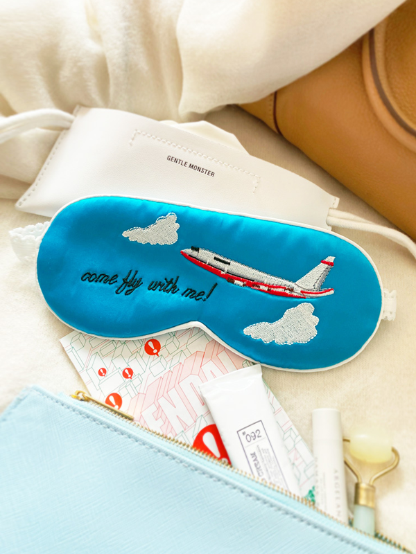 Silk Eye Mask Come Fly With Me Motif