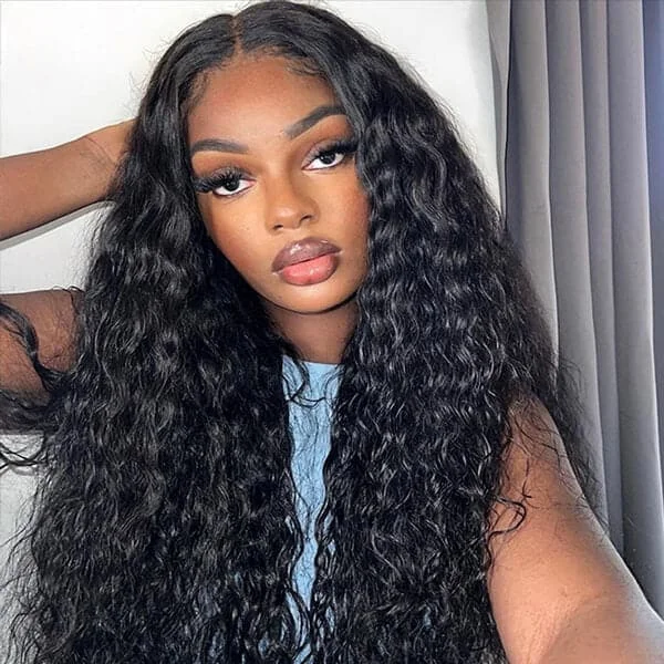 Water Wave 360 Lace Front Wigs Transparent Lace Wig Wet And Wavy Human Hair