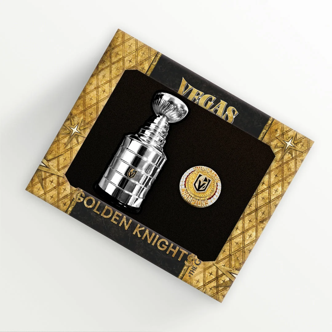 2023 Vegas Golden Knights Stanley Cup NHL Champions Trophy And Ring Box-Official Edition