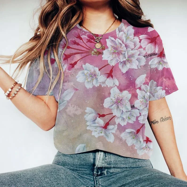 Women's Floral Art Casual T-Shirt