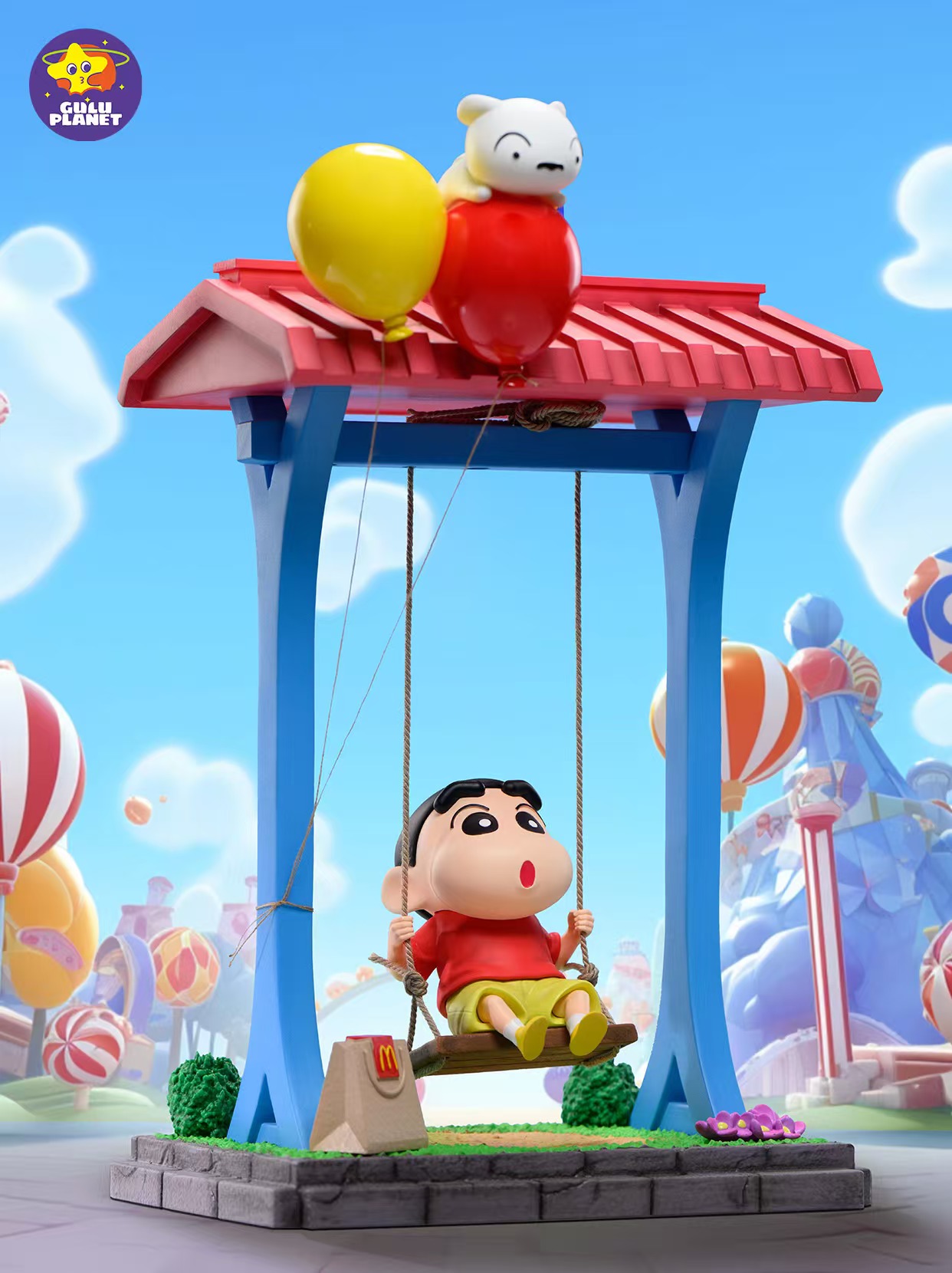 shinchanアートランバー GuluPlanet Studio - Swing Shinchan Crayon Shin-chan Statue(GK)