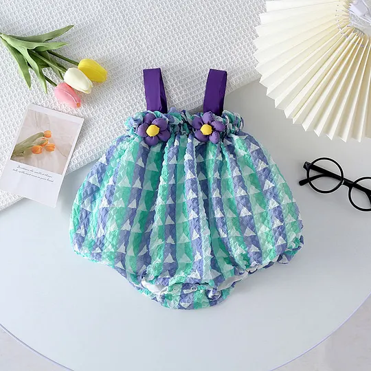 【3M-24M】Girls' Adorable Strap Romper Bodysuit