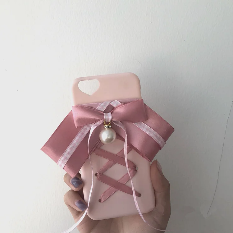 Sweet Ribbon Bow Pearl Phone Case SP1812046
