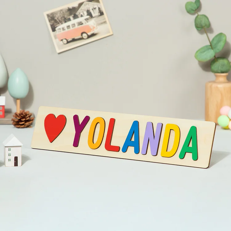Personalized Wooden Name Puzzles Heart Educational Gifts for Toddlers