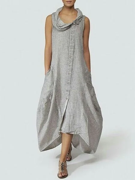 Women Summer Dresses Cocoon Daily Paneled Solid Dresses Zaesvini