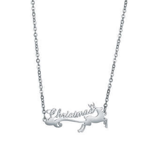 Christmas Deer Name Custom Necklace