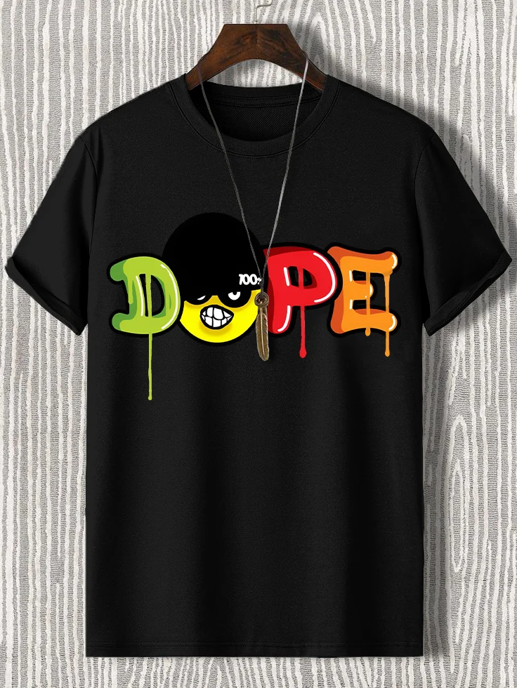 Men's Dope Street Paint Graffiti Art Print Cotton Casual T-Shirt