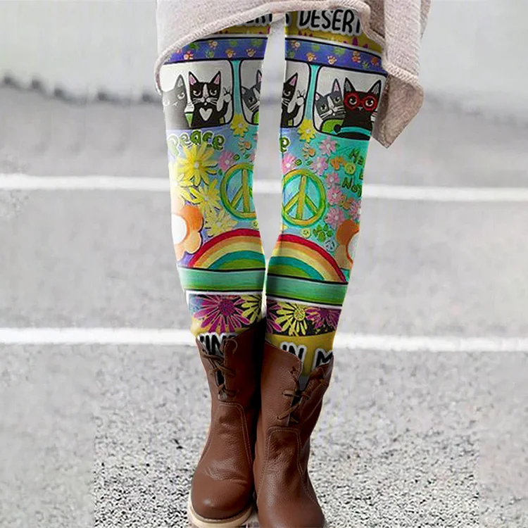 Hippie Animal Car Print Leggings