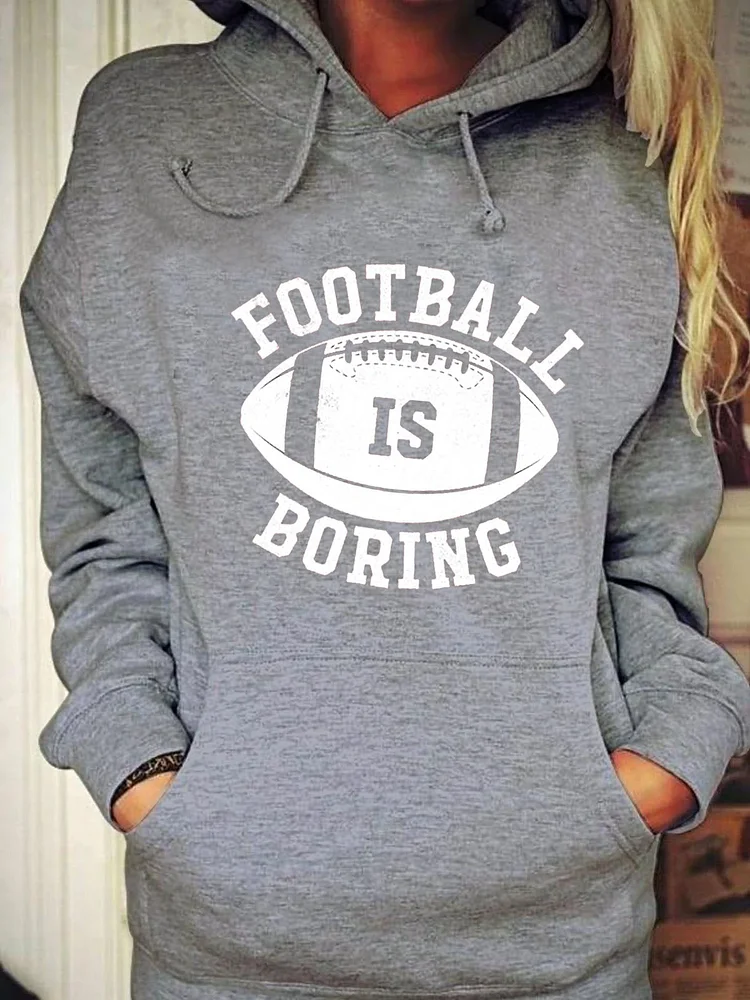 Women's Funny Football Is Boring Relaxed Hooded Sweatshirt socialshop