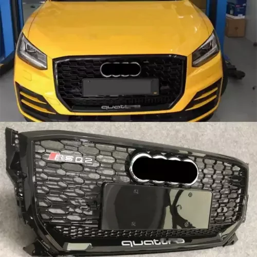 Dronehint Black Honeycomb Front Bumper Grille For Audi Q2 SQ2 2018-2021 Update to RSQ2 (For: Audi Sport) Parts
