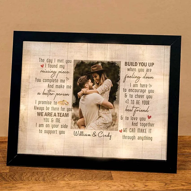 Couple Photo Frame Personalized My Missing Piece LED Light Shadow Box Gifts