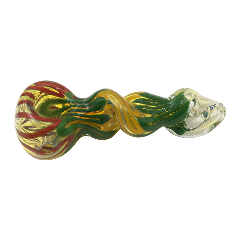 Tribal Stone Masks Design Single Glass Hand Pipe