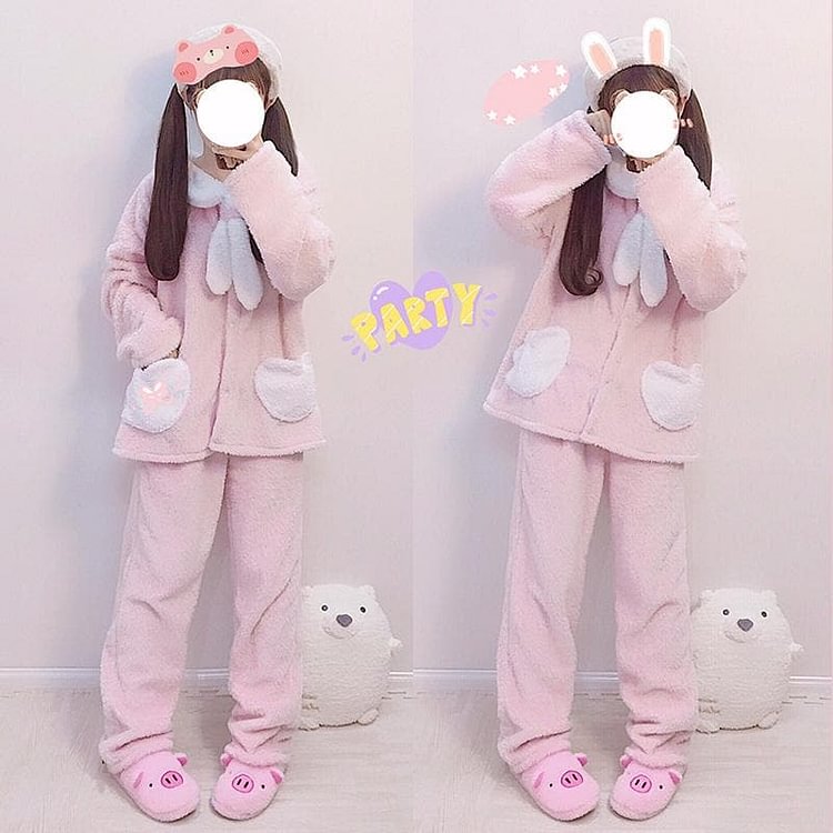 Pink/Blue Kawaii Angel Wings Plush Pajamas SP13300