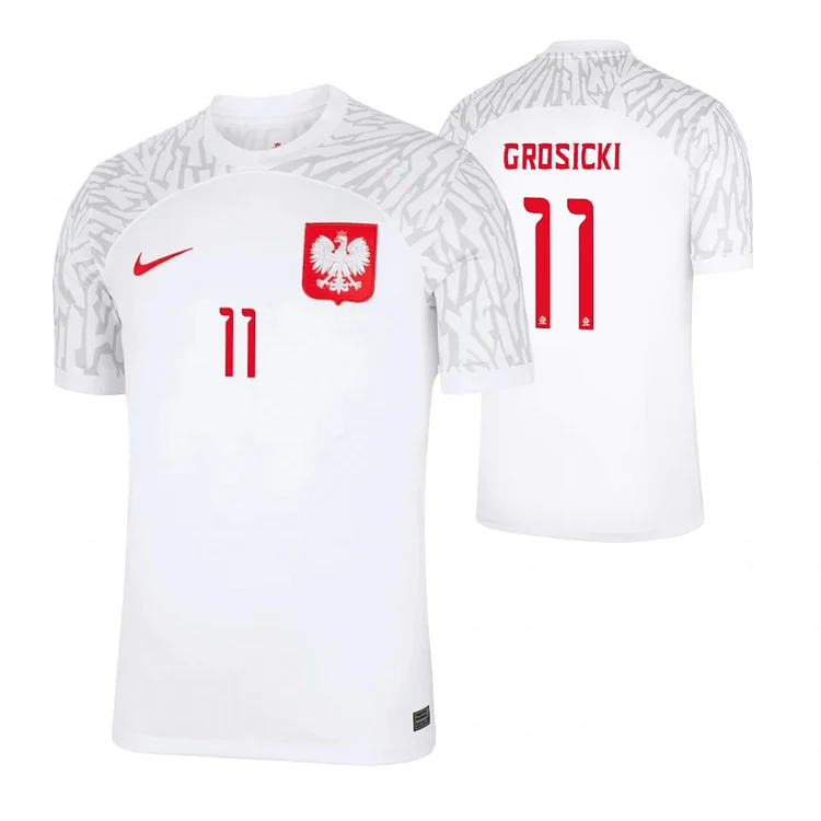 Poland Kamil Grosicki 11 Home Shirt Kit World Cup 2022