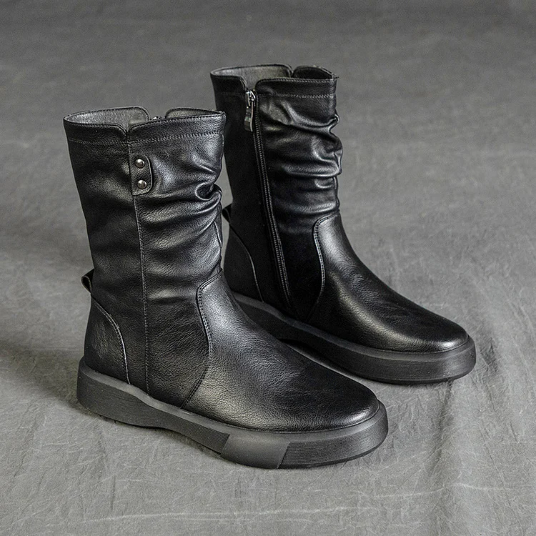British Style Splicing Thick-Soled Martin Boots