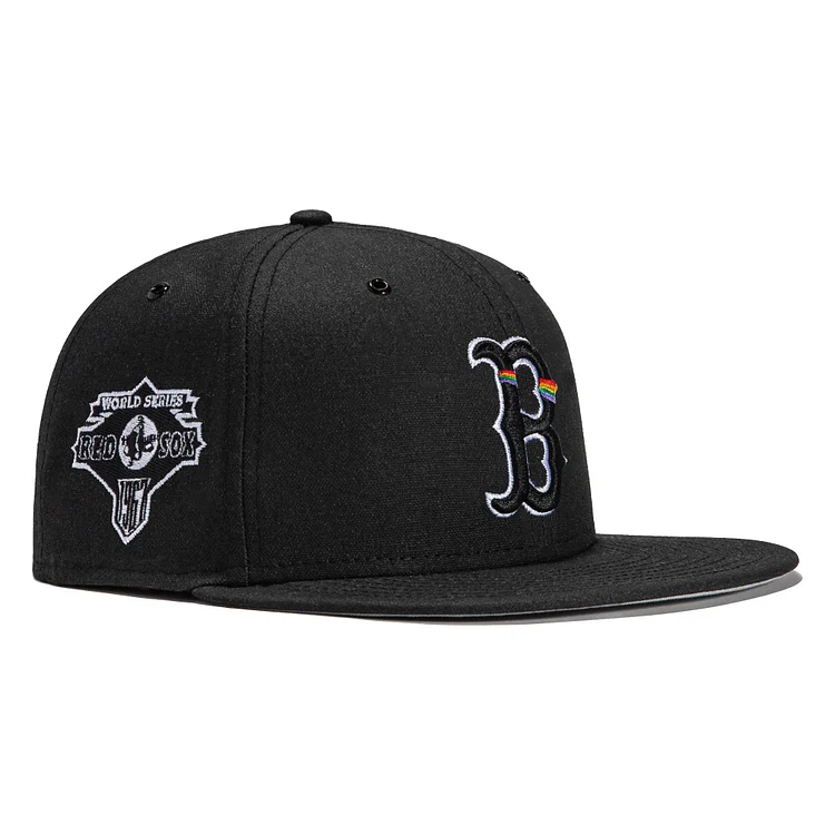 New Era 59Fifty Aux Pack Vinyl Boston Red Sox 1967 World Series Patch Hat - Black, Mint QueenFunky