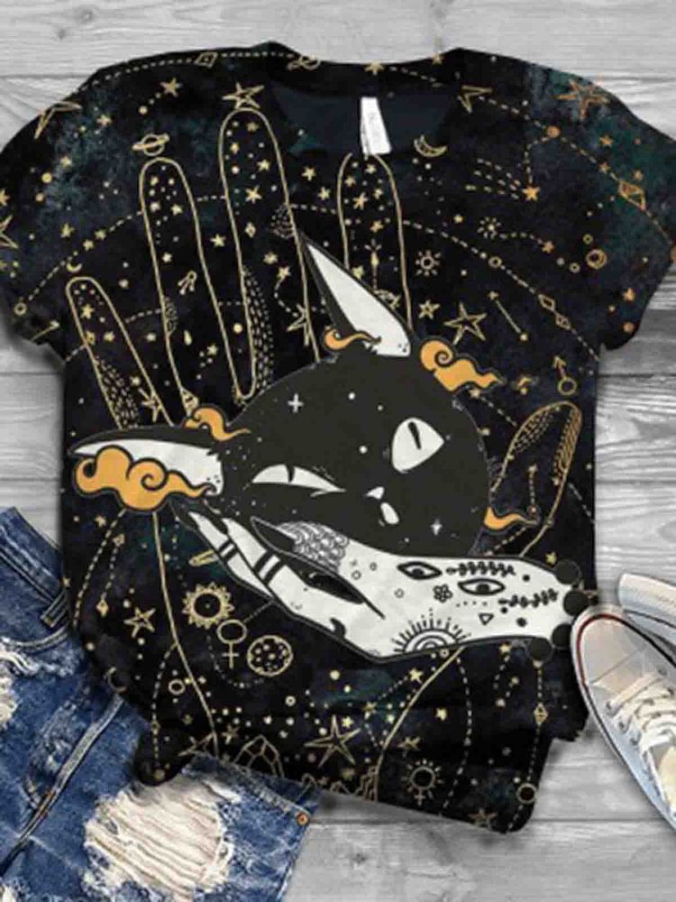 Bestdealfriday Color Floral Print Short Sleeve Vintage Crew Neck Shirts Tops 9068229