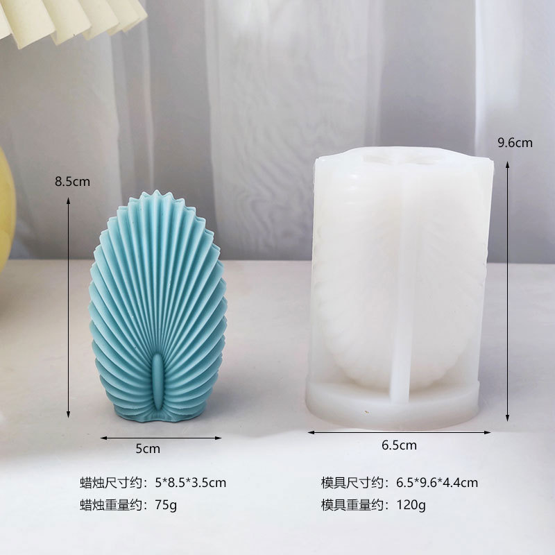 DIY Silicone Candle Mold Leaf Scented Candle Making Resin Molds Geometric Large Scallop Candle Soap Plaster Wax Mold Home Decor
