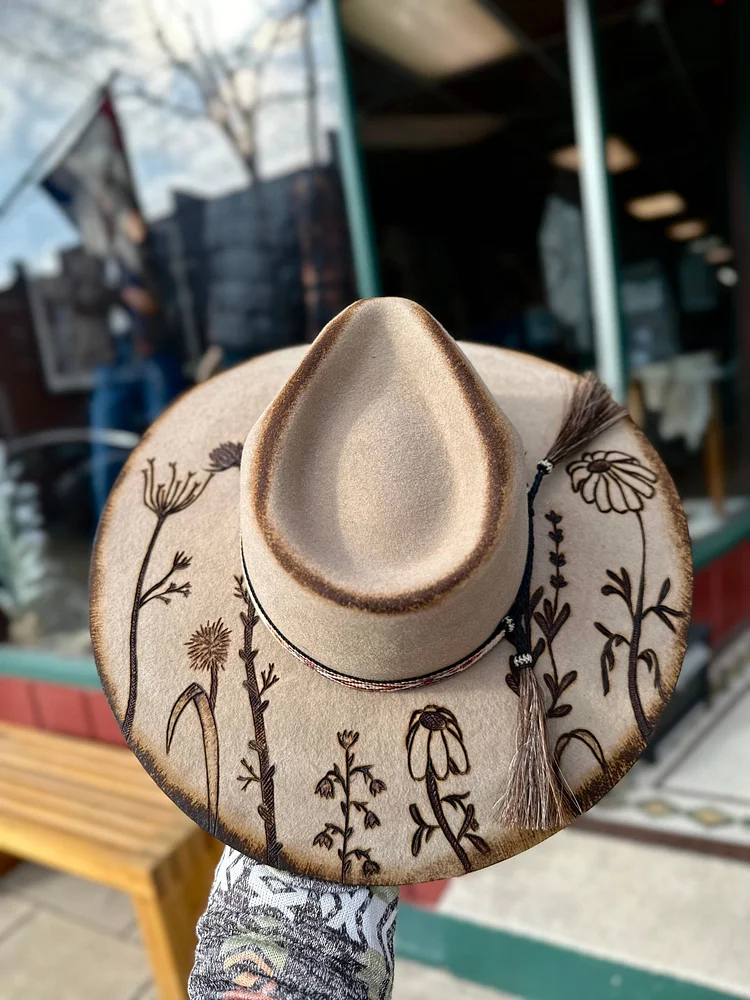 Western  Vintage Print Cowboy Hat
