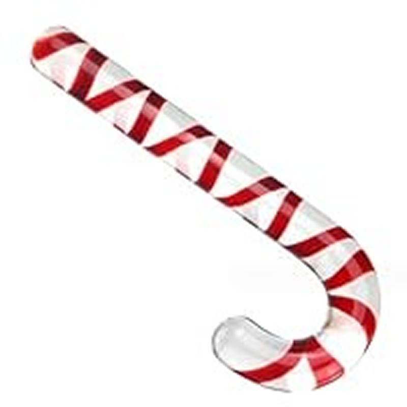 Candivra - Candy Cane Glass Wand, Double-ended Smooth Dildo For G-spot, Christmas-themed Unisex Toy By Rose Toy