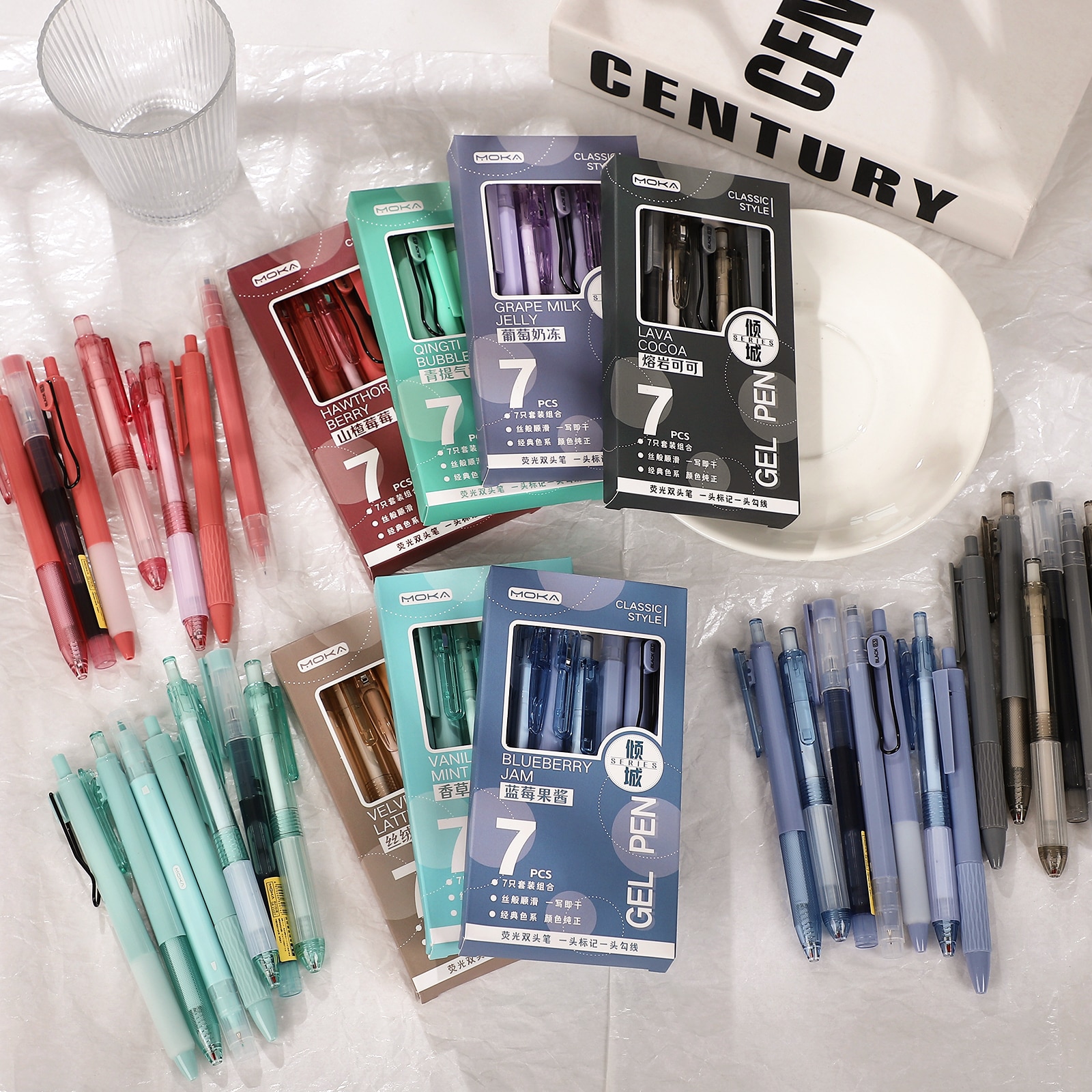 6PCS Milk Tea Fast Dry Gel Pen Set – MultiBey - For Your Fashion Office