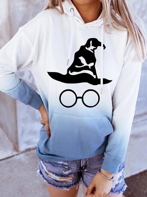 Casaul Tie-dye Magic Hat Print Pullover - Modakawa