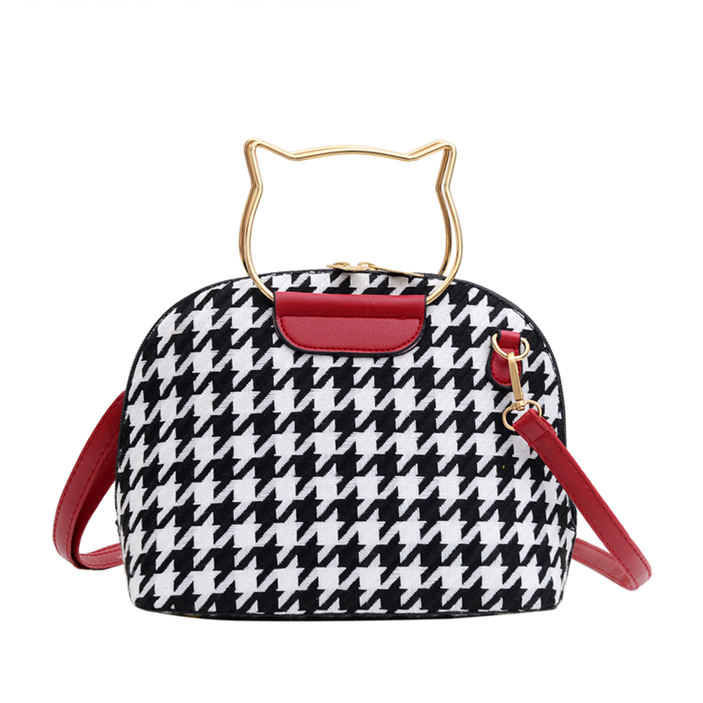 Street Plaid Pattern Messenger Bag Women Cat Shaped Handle Shoulder Handbag, Red, 501 Original
Street Plaid Pattern Messenger Bag Women Cat Shaped Handle Shoulder Handbag, Red, 501 Original