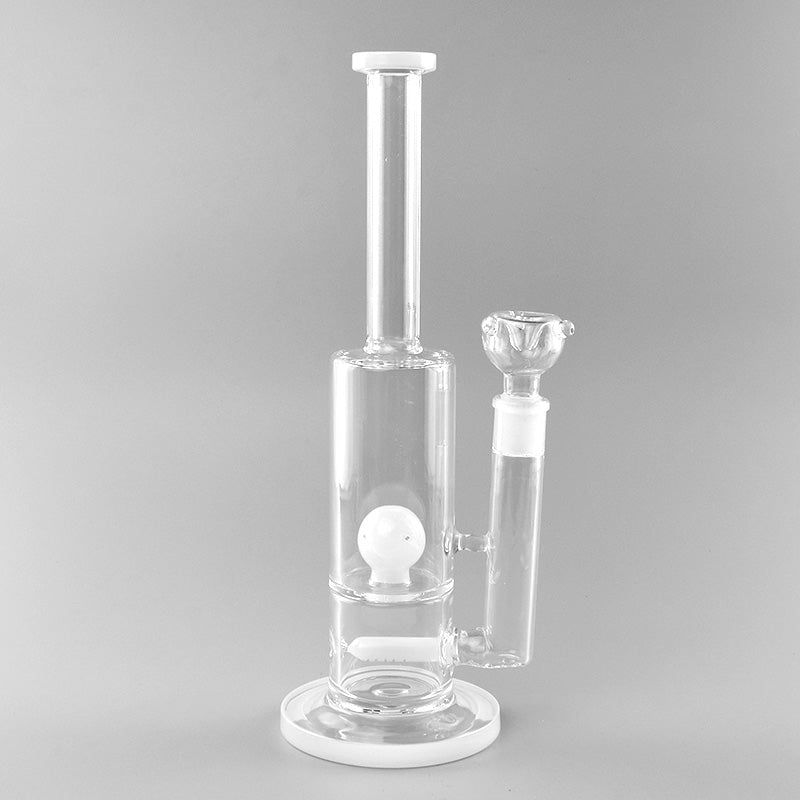 White Dome Perc Bong Glass Pipe for Smoking Thick Glass