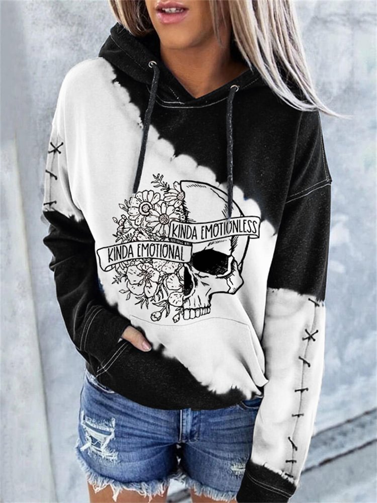 Kinda Emotional Kinda Emotionless Tie Dye Hoodie