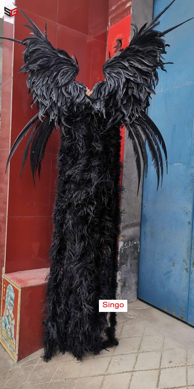 VCshoes High End Black Feather ANGEL Wings Pure Hand-made Feather Devil Wings For Halloween Party Dance Cosplay Props