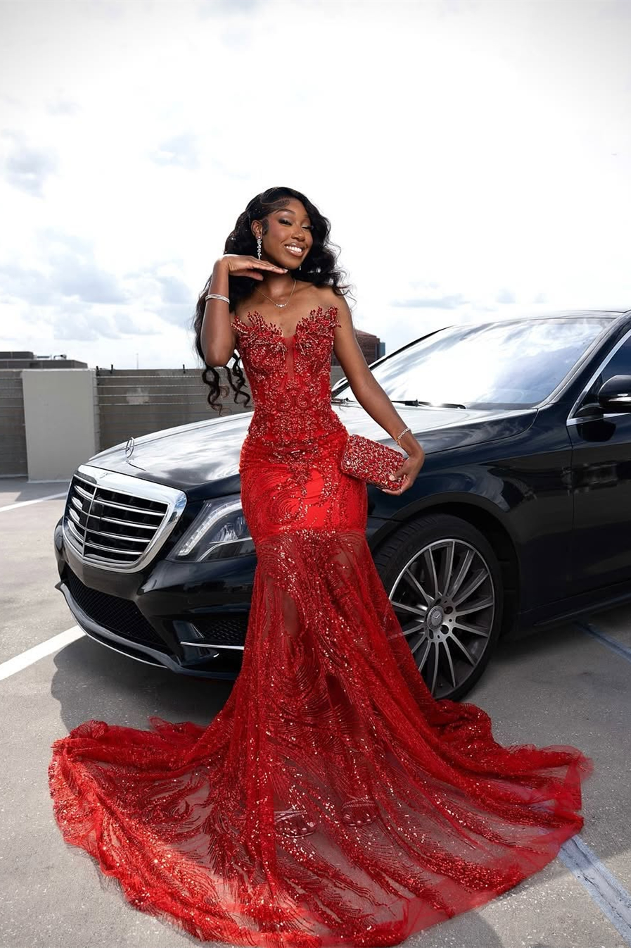 sale prom dresses LaDivine CC341 Long Dress This gorgeous prom dress lets you experience the dress of your fantasies Elegant Mermaid Scarlet Spaghetti Straps