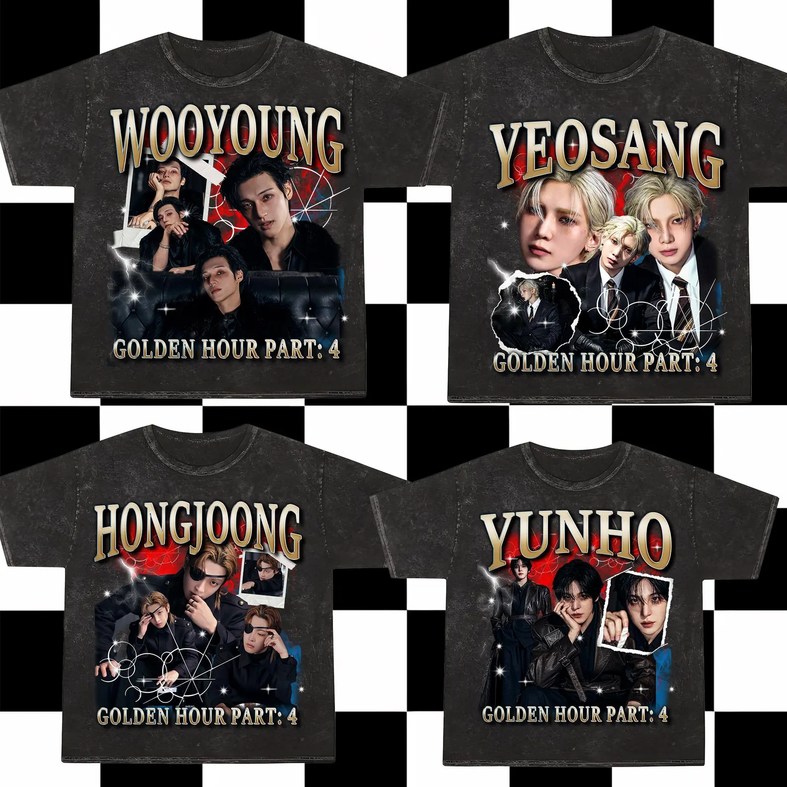 Ateez Golden Hour Part 4 Members Washed T-Shirt