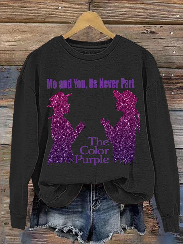 Me And You Us Never Part Print Casual Sweatshirt