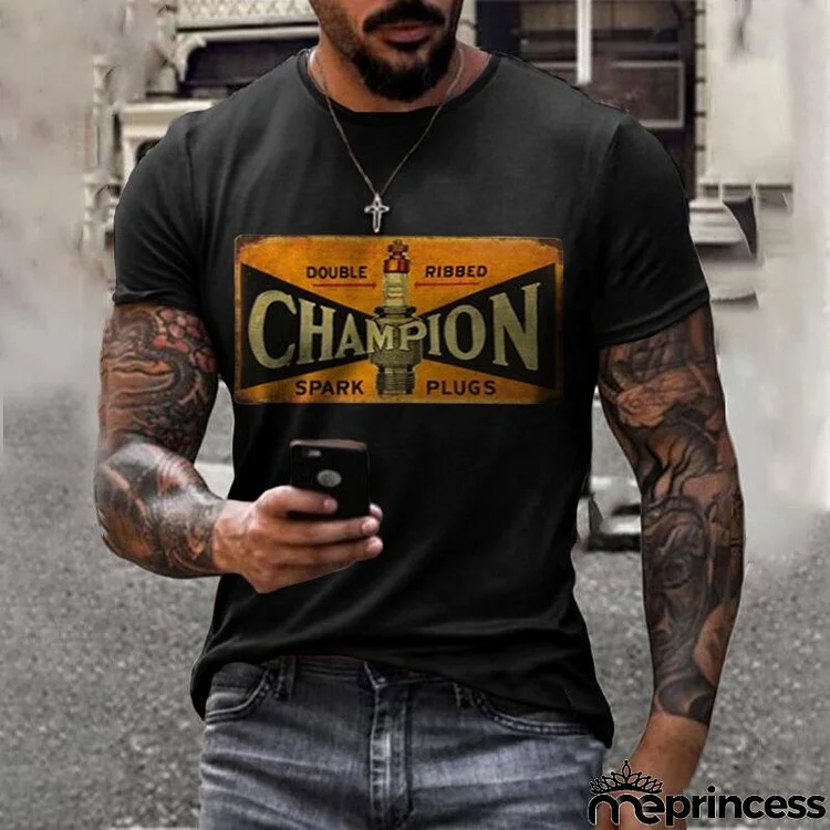 Men Fashion Casual Loose Plus Size Round Neck Short-Sleeved Graphic Printed 3d Digital T-Shirt