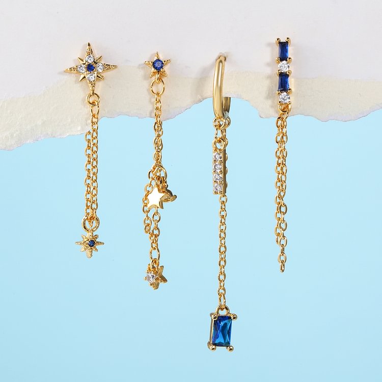 Molan Zircon Stud Earrings Set