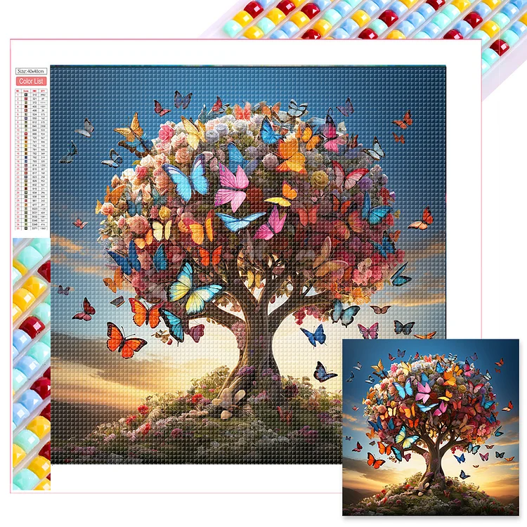 Butterfly Tree - Full Square - Diamond Painting (45*45cm)