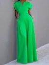 Urban Cap Sleeve Solid Color Wide Leg Jumpsuits