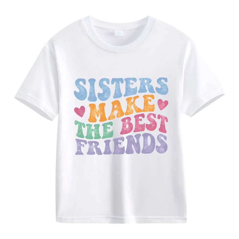 【2Y-13Y】"Sisters Make The Best Friends" Retro Kids' T-Shirt