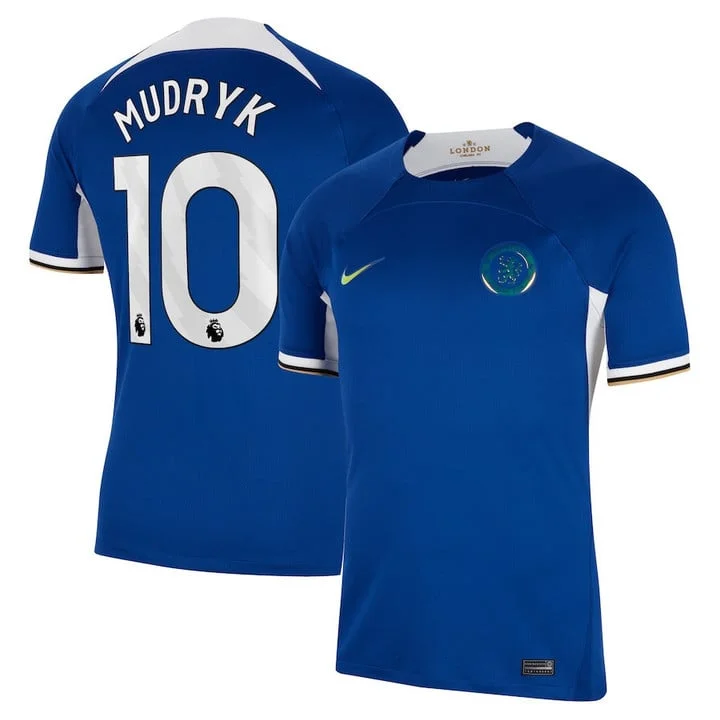Chelsea Mykhailo Mudryk 10 Home Shirt Kit 2023-2024